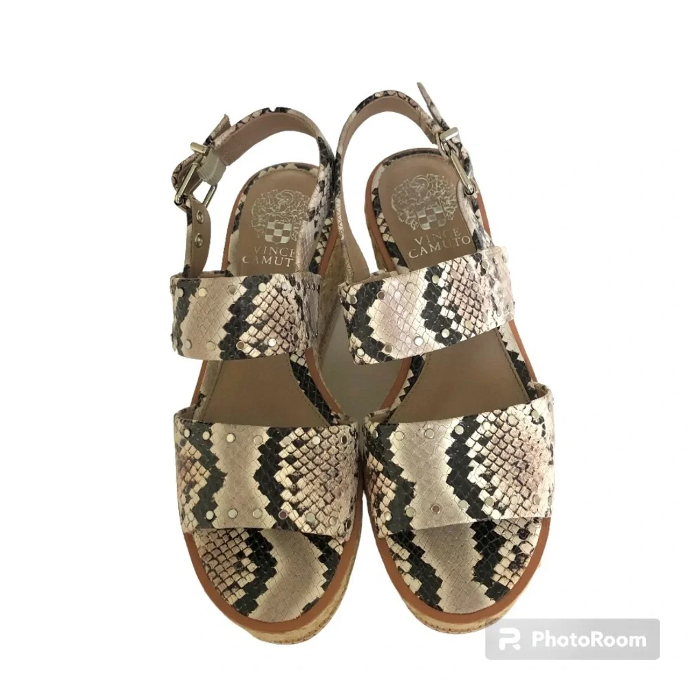Vince Camuto Marsa Sandals Snakeskin Leather Platform